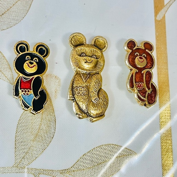 Other - VTG Russian 1980 Moscow Russia Olympic Game XXII Misha Bear Pin BADGES USSR